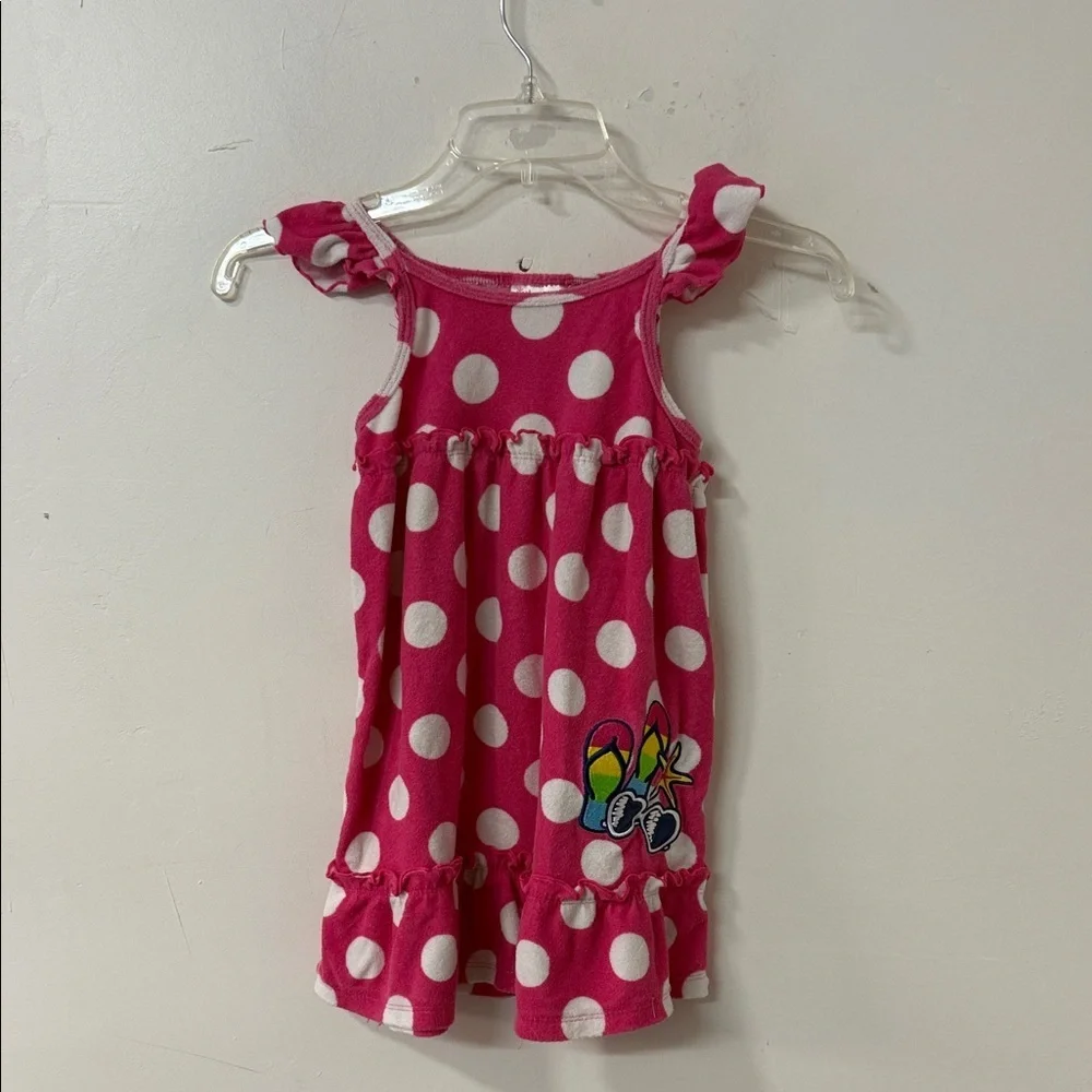 Pink Polka Dot Dress with Ruffle Straps Y2K
